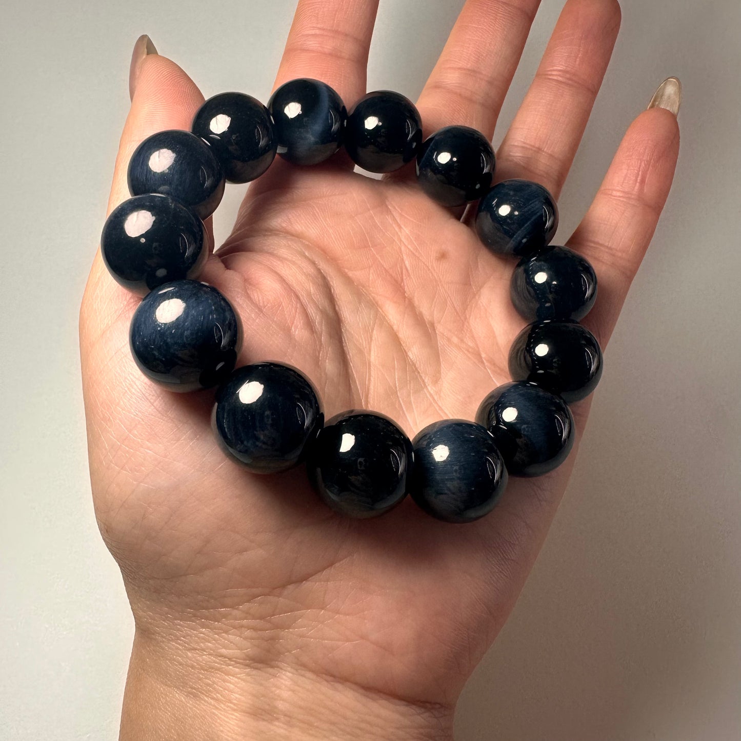 SALE! 16mm Blue Tiger Eye Bracelet | Natural Crystal Beads | Focus & Protection