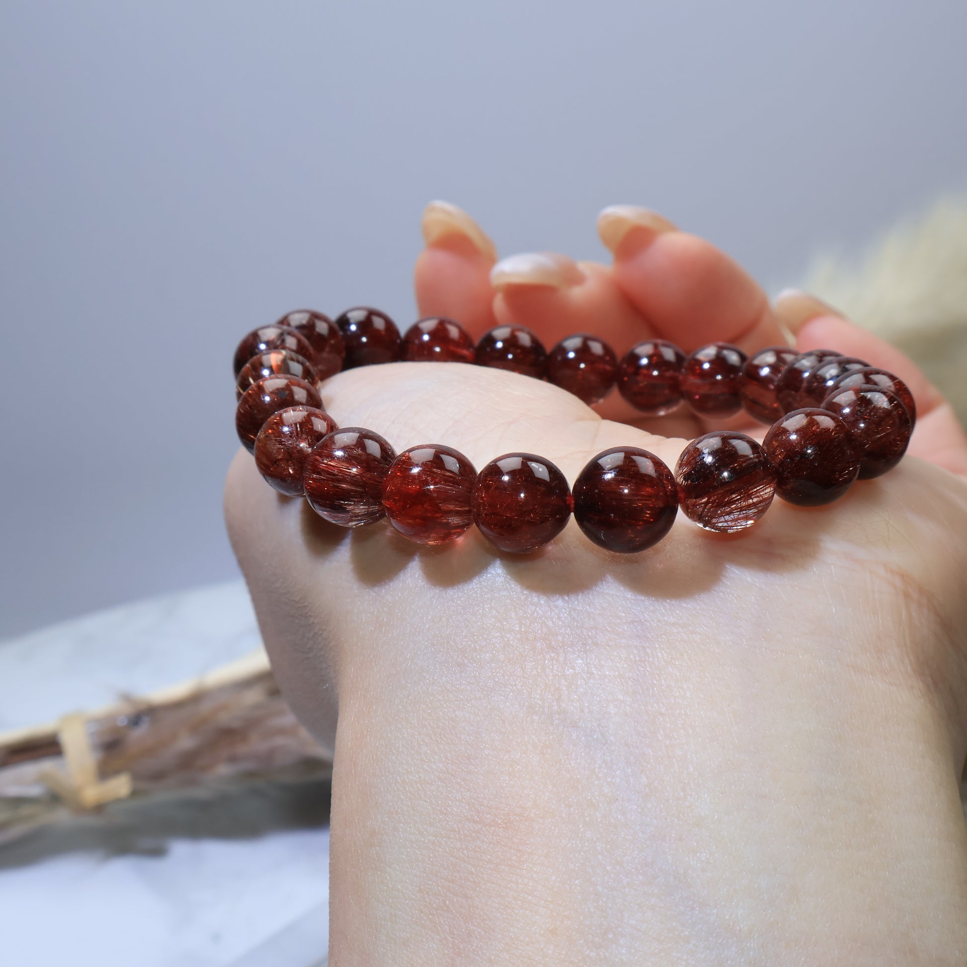 angled wrist view emphasizing neat strands and rich color
