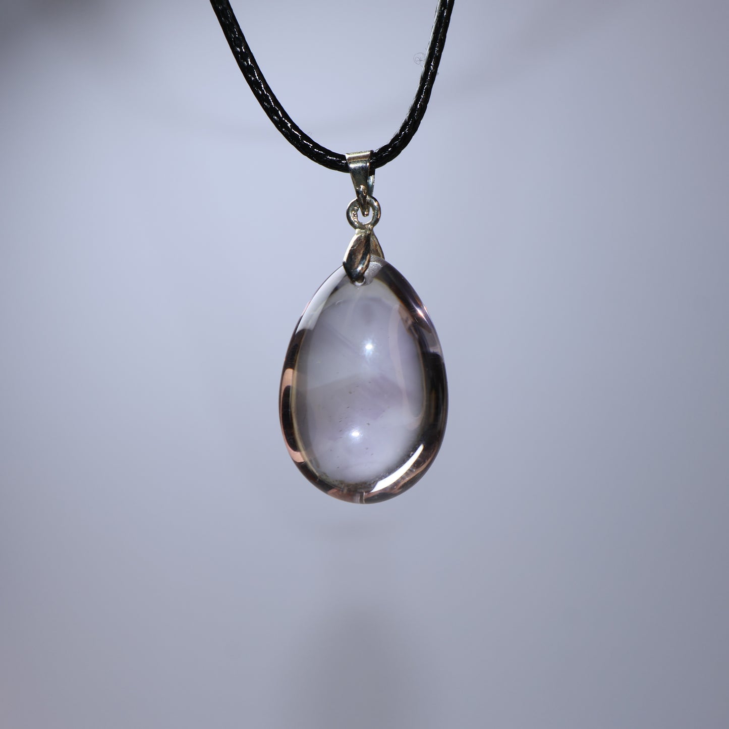 Mystery Key Natural Amethyst teardrop pendant