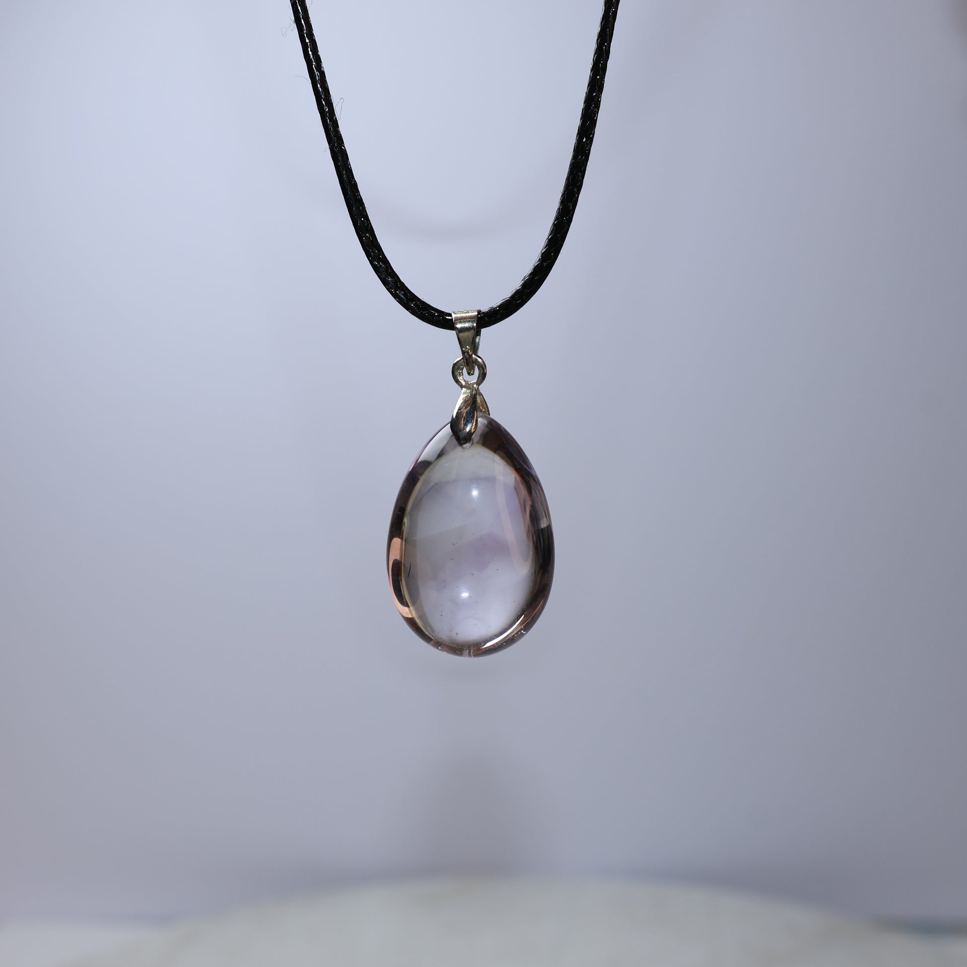 High clarity natural purple crystal pendant