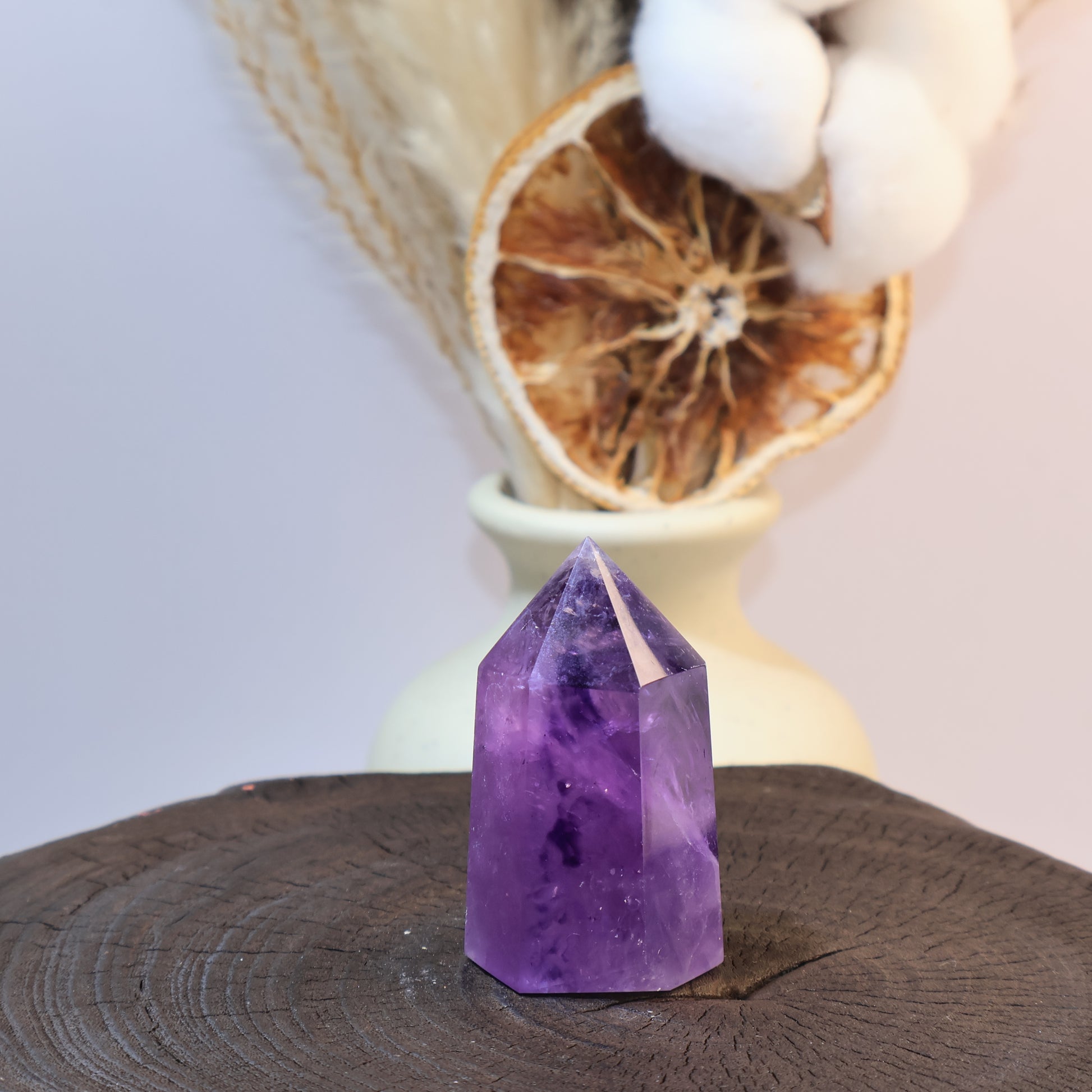 Amethyst Tower 47g natural crystal point / 紫晶柱 47g 天然能量水晶尖塔