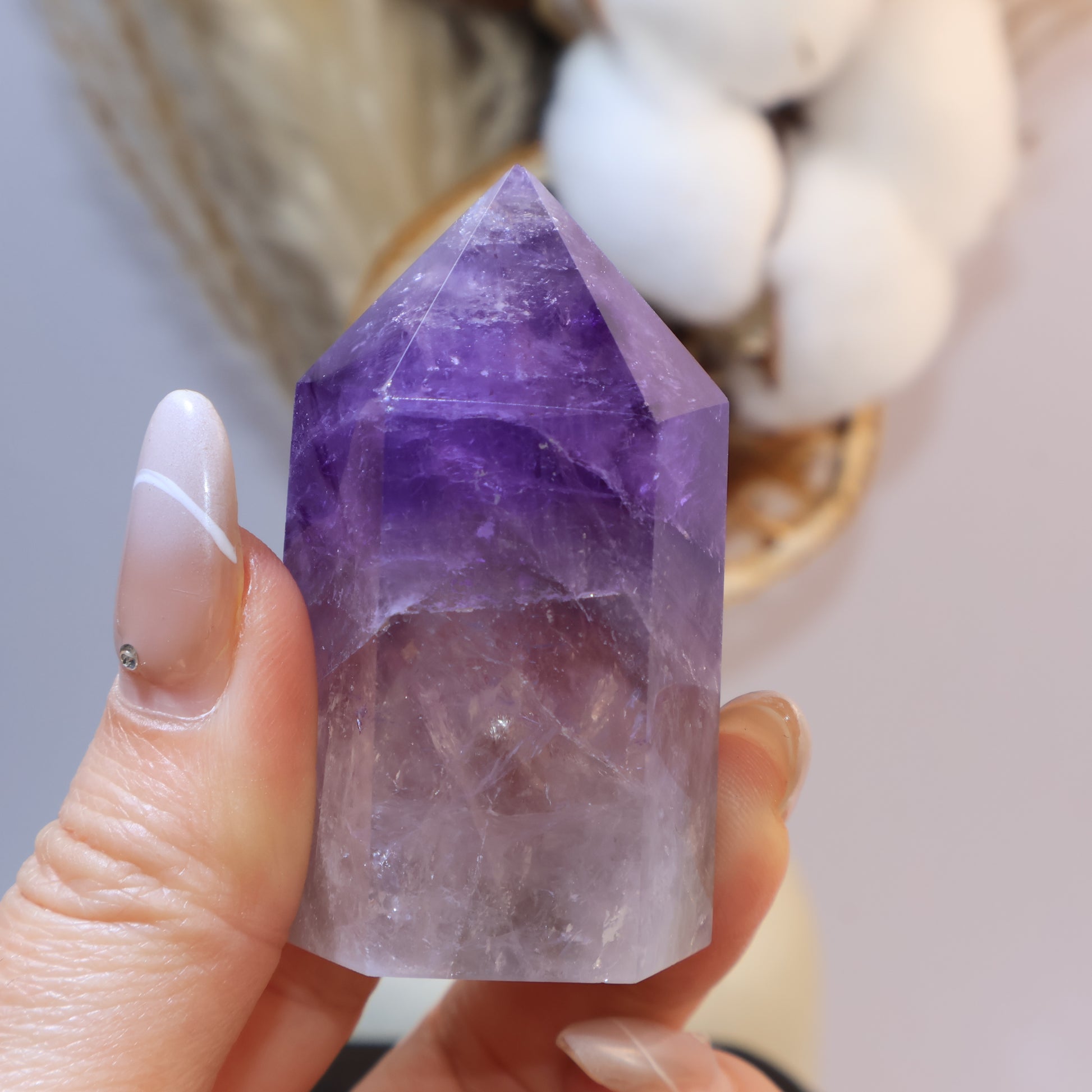 Amethyst Point 紫晶尖塔 – 74g（Brazil 巴西） Healing Stone for Meditation