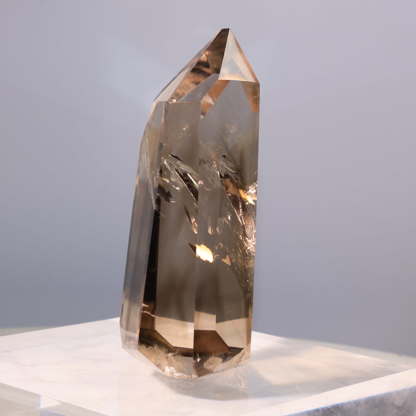 Smoky Quartz Tower – standing upright with golden-brown tones.