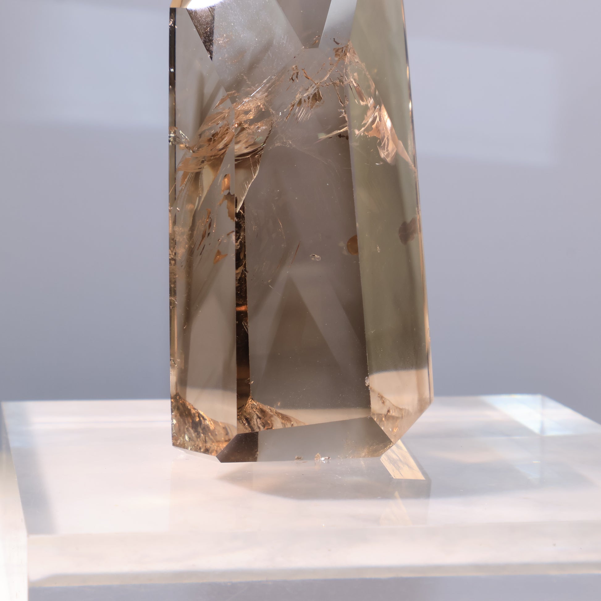 Smoky Quartz Tower – macro shot revealing internal inclusions.