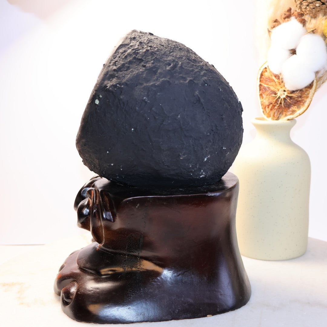 Back View of 4.3kg Uruguay Amethyst Geode with Wooden Display Stand