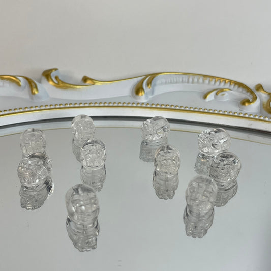 10x Natural Clear Quartz Pixiu Beads 10x14mm DIY Carved Crystal Charms Drilled