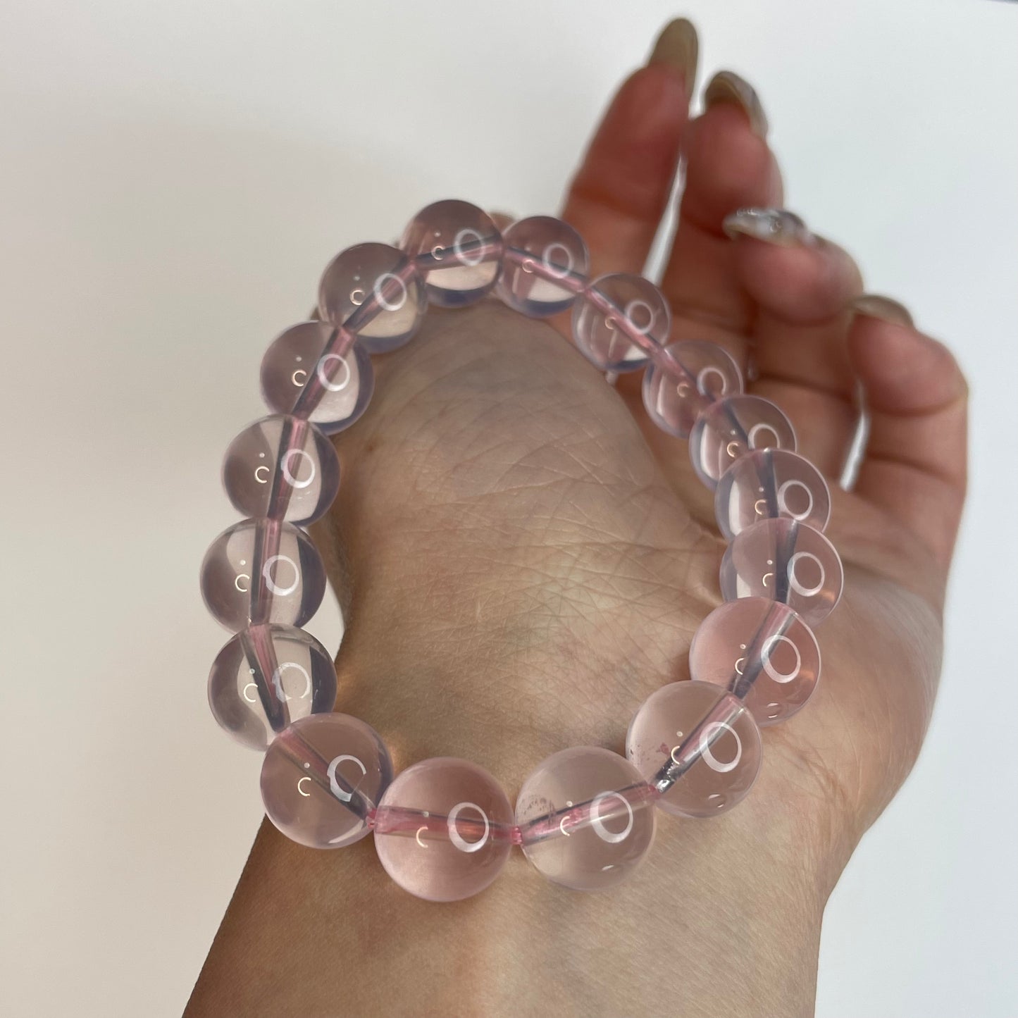 Natural Star Rose Quartz Bracelet – 12mm Beads