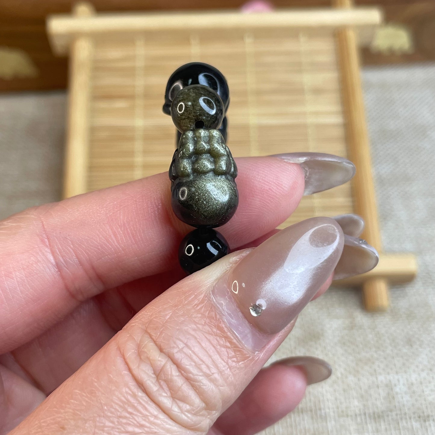 Mystical Pi Xiu Bracelet – 9mm Obsidian & Golden Sheen Obsidian