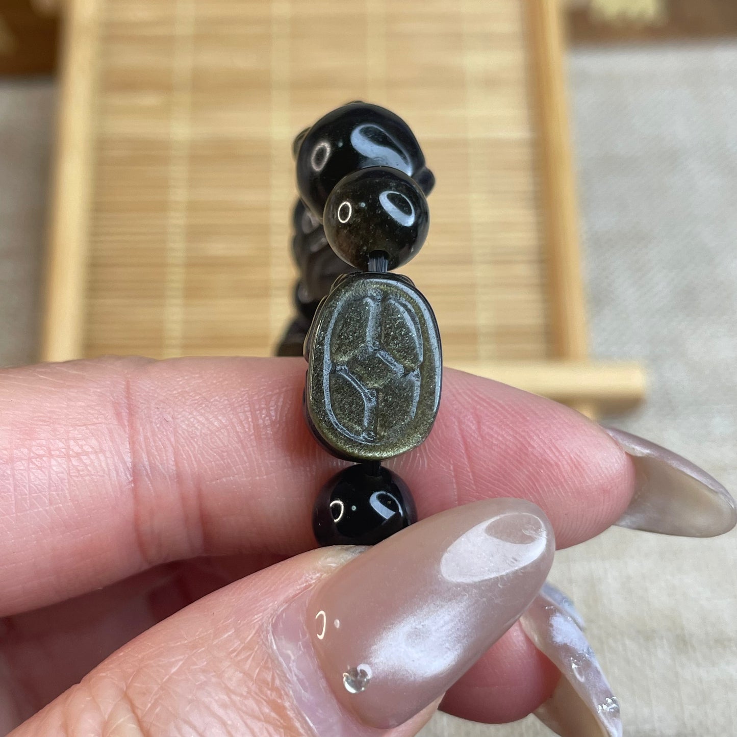 Mystical Pi Xiu Bracelet – 9mm Obsidian & Golden Sheen Obsidian