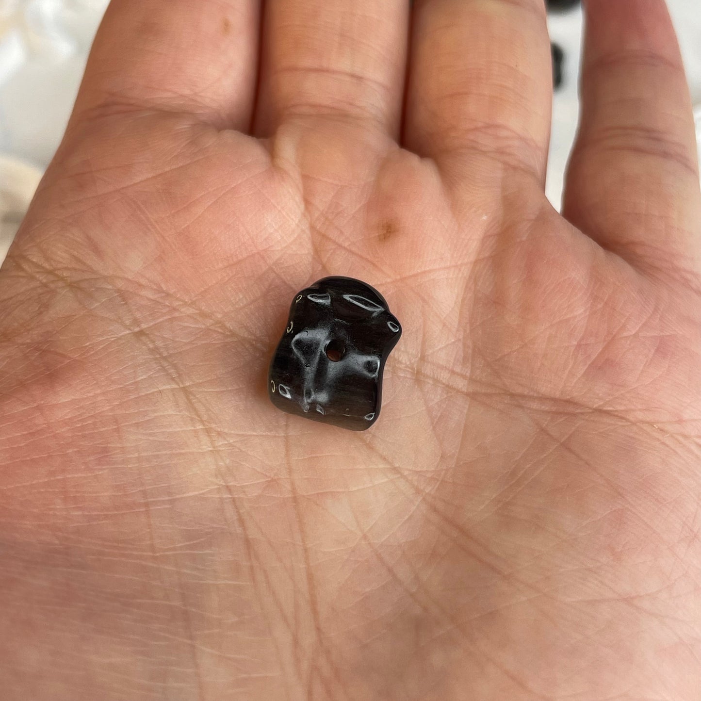 10pcs Silver Sheen Obsidian Cat Beads | 10x14mm | For 10–14mm Bracelet DIY