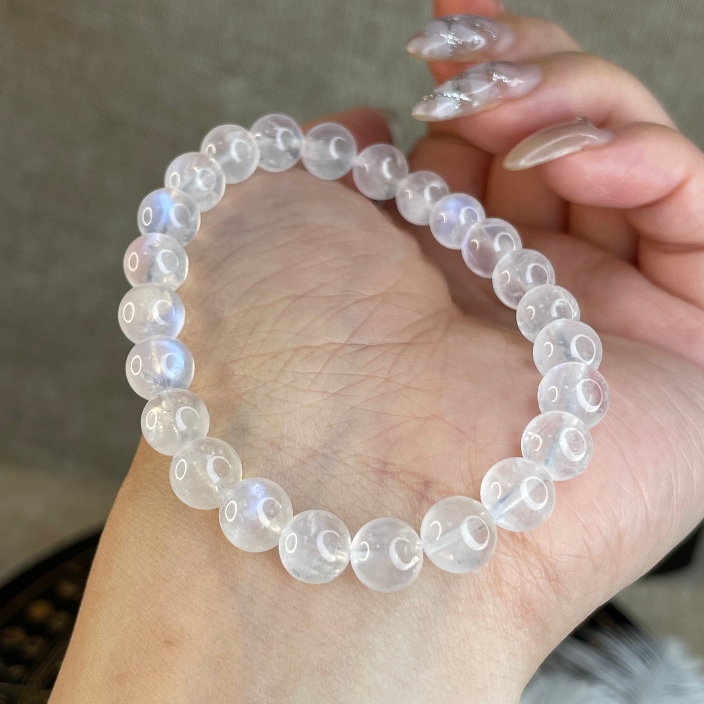 “Moon Dew” Natural Moonstone Bracelet 月露晨光｜天然月亮石手串 – 7mm（India 印度）