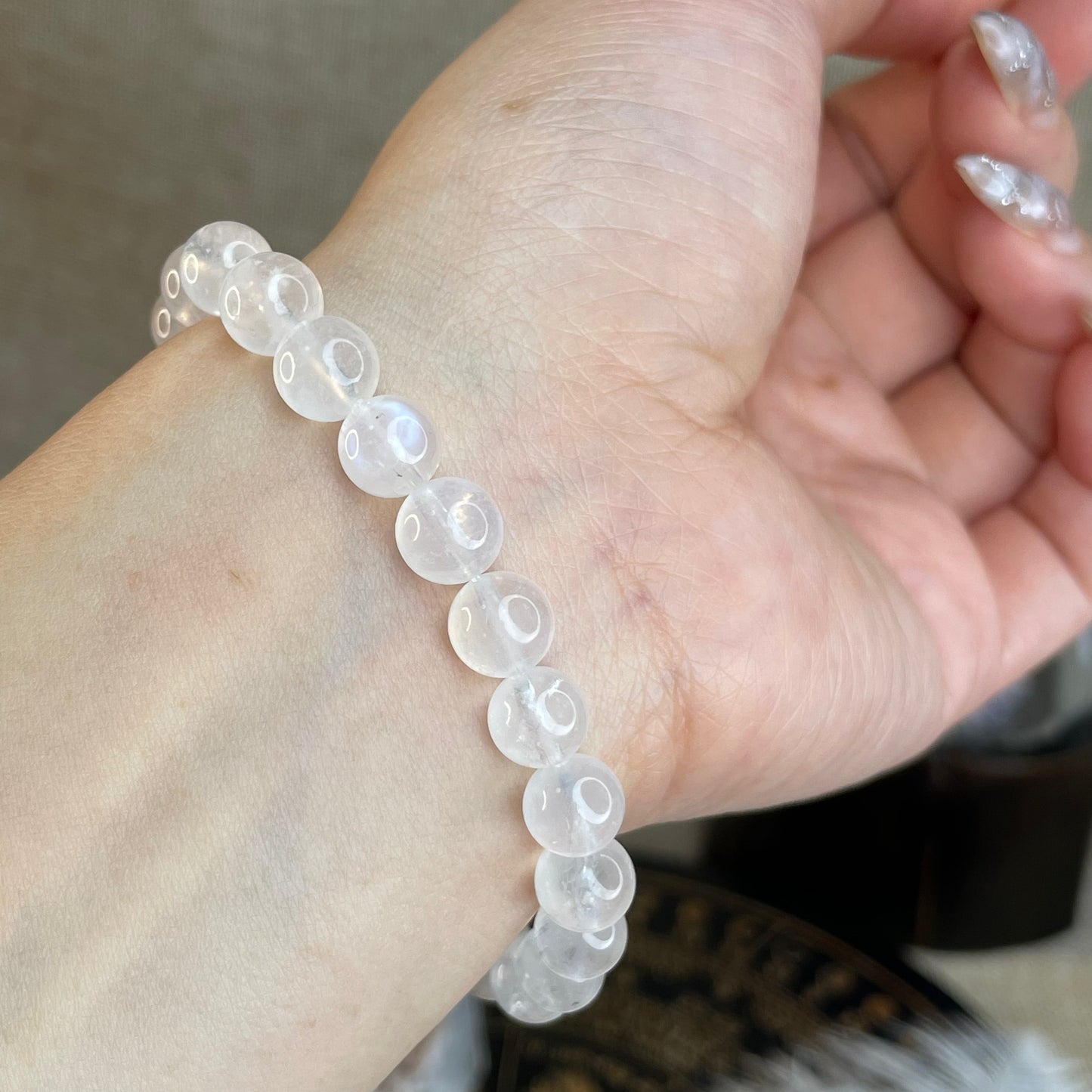 “Moon Dew” Natural Moonstone Bracelet 月露晨光｜天然月亮石手串 – 7mm（India 印度）