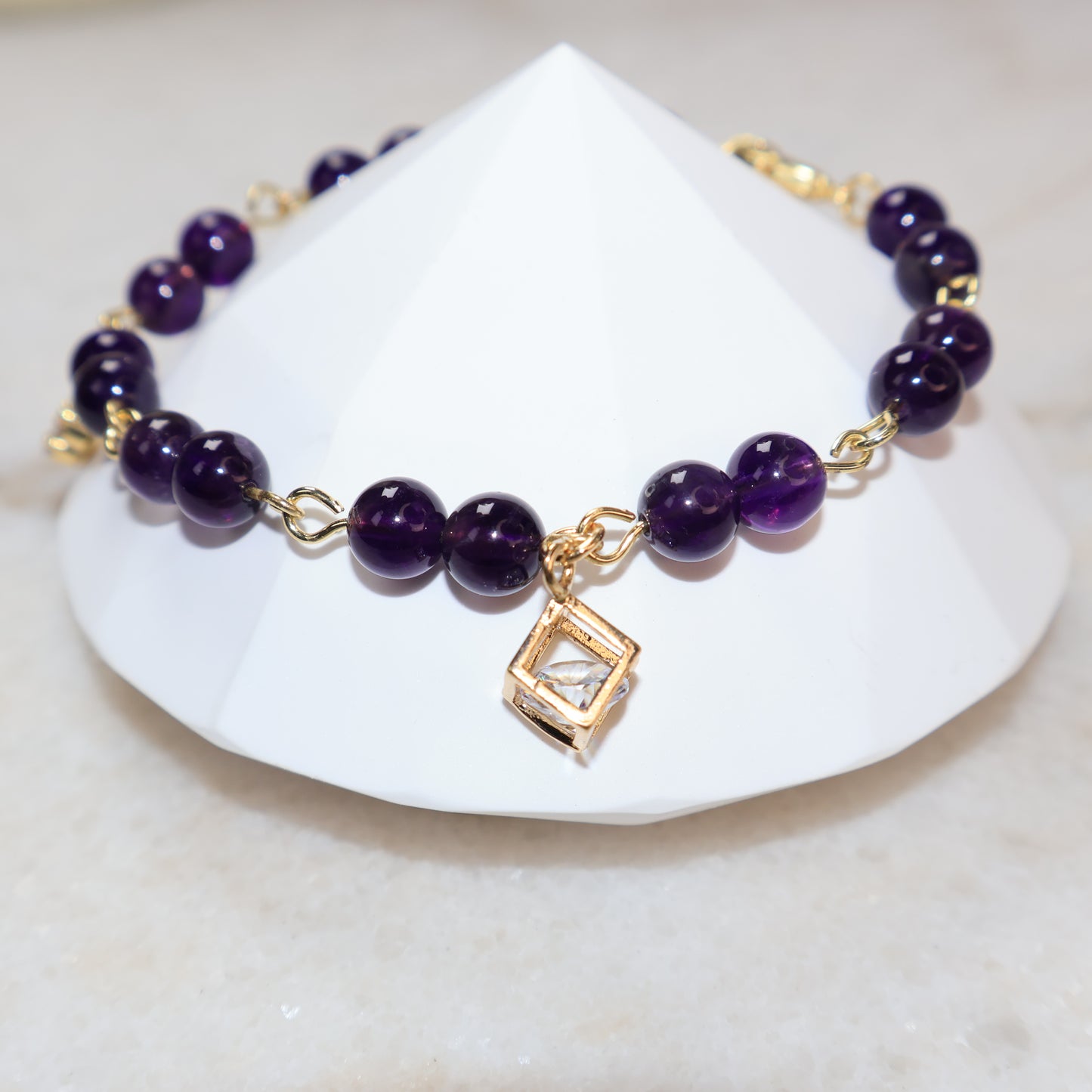 Moonlight Uruguay Amethyst Bracelet 烏拉圭紫水晶手鏈 – Adjustable 6mm
