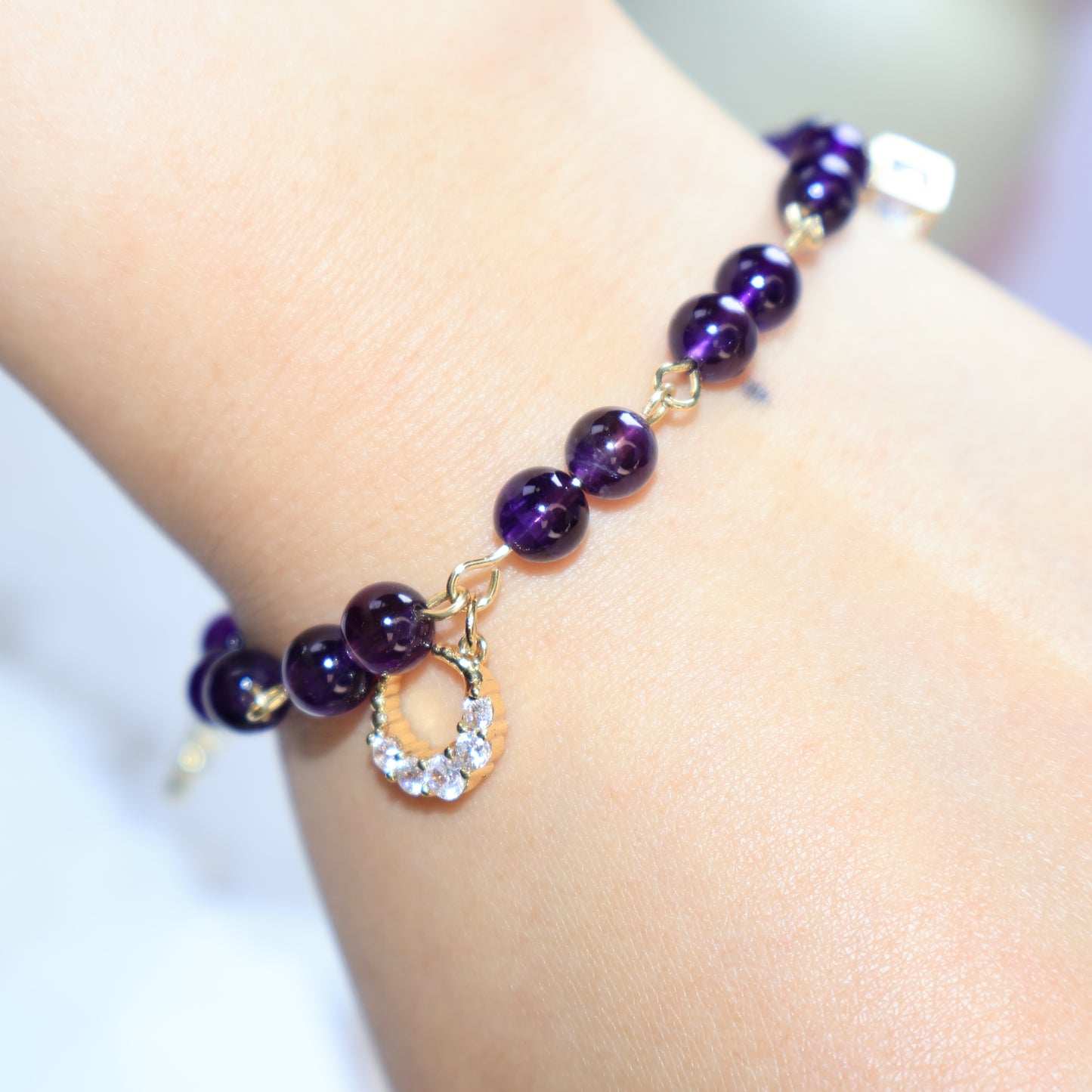 Moonlight Uruguay Amethyst Bracelet 烏拉圭紫水晶手鏈 – Adjustable 6mm