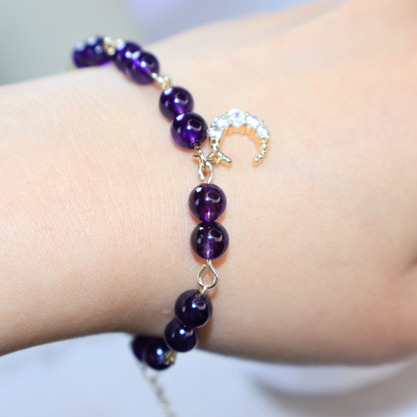 Moonlight Uruguay Amethyst Bracelet 烏拉圭紫水晶手鏈 – Adjustable 6mm