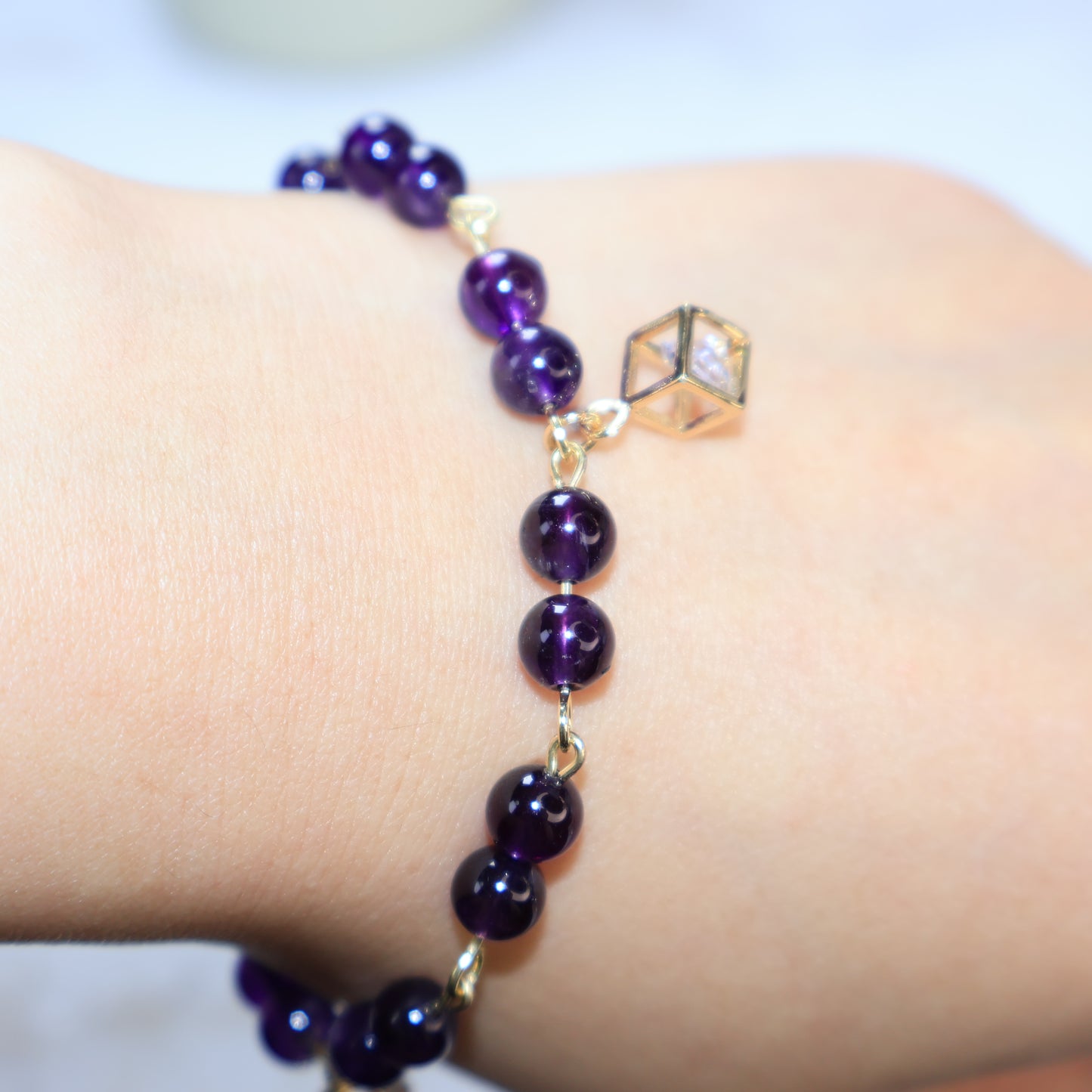 Moonlight Uruguay Amethyst Bracelet 烏拉圭紫水晶手鏈 – Adjustable 6mm