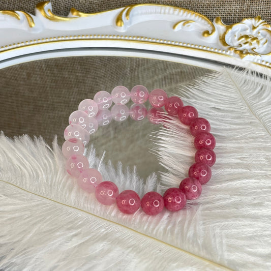 “Rose Bloom” Natural Rhodonite Bracelet 薔薇威手串 – 9mm（Peru 秘魯）