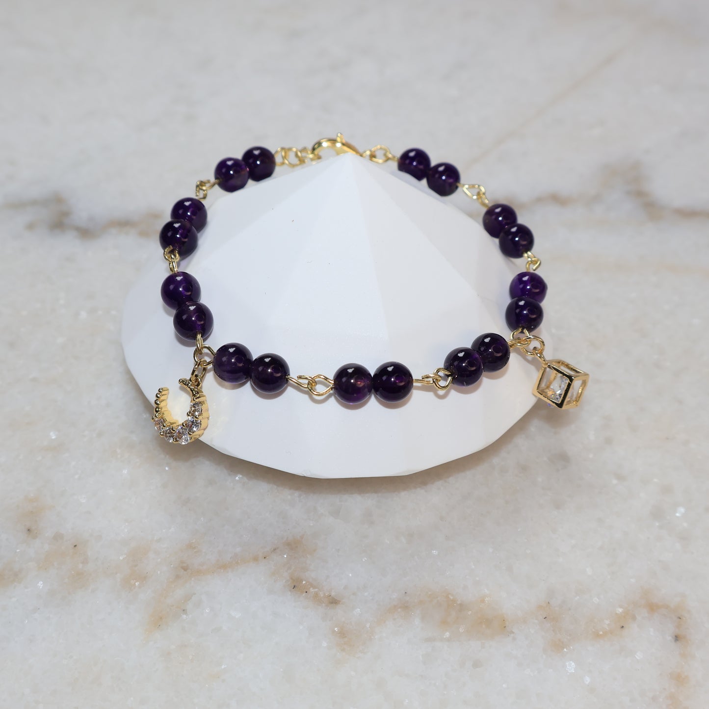 Moonlight Uruguay Amethyst Bracelet 烏拉圭紫水晶手鏈 – Adjustable 6mm