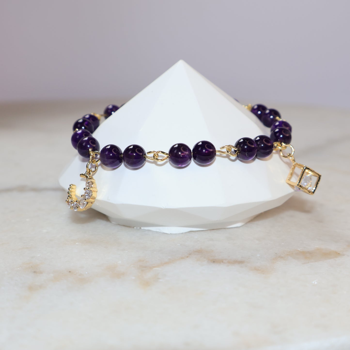 Moonlight Uruguay Amethyst Bracelet 烏拉圭紫水晶手鏈 – Adjustable 6mm
