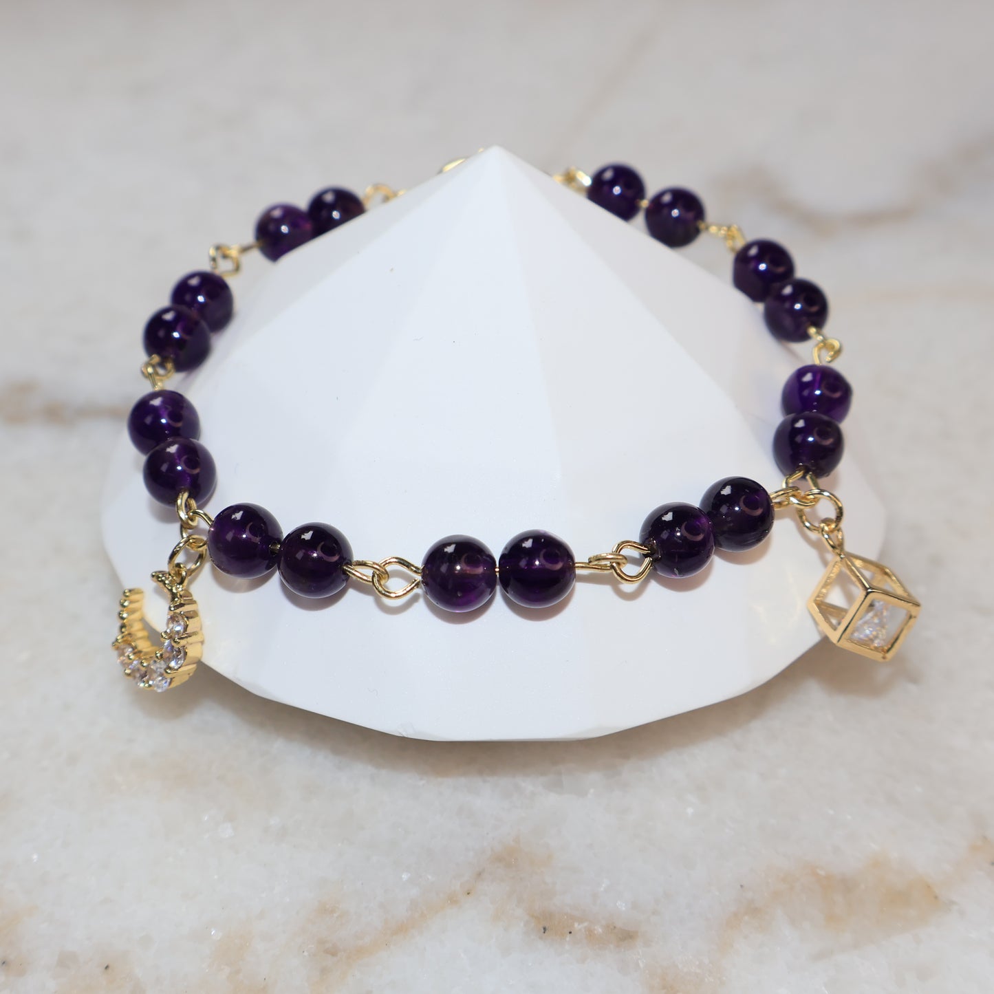 Moonlight Uruguay Amethyst Bracelet 烏拉圭紫水晶手鏈 – Adjustable 6mm