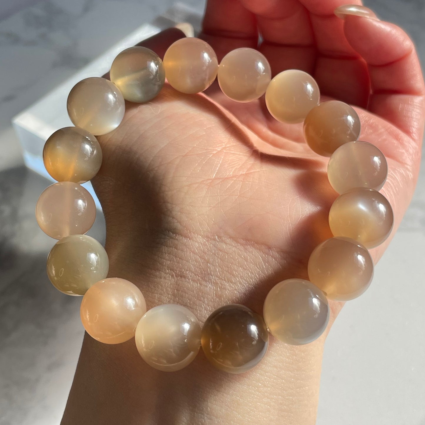 Milk Tea Moonstone Bracelet 🌙13mm