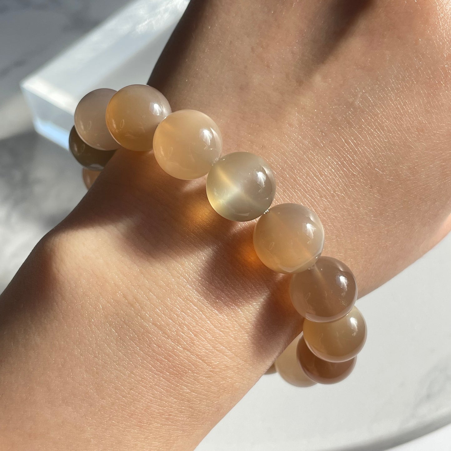 Milk Tea Moonstone Bracelet 🌙13mm
