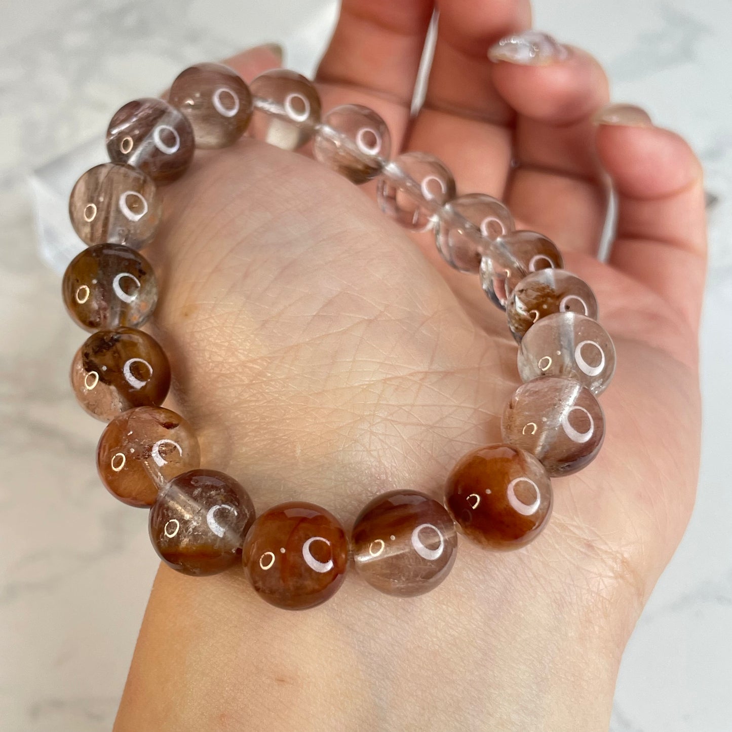 Red Rutilated Quartz Bracelet – 11mm
紅兔毛髮晶手串｜11mm｜穩定氣場・激發行動力