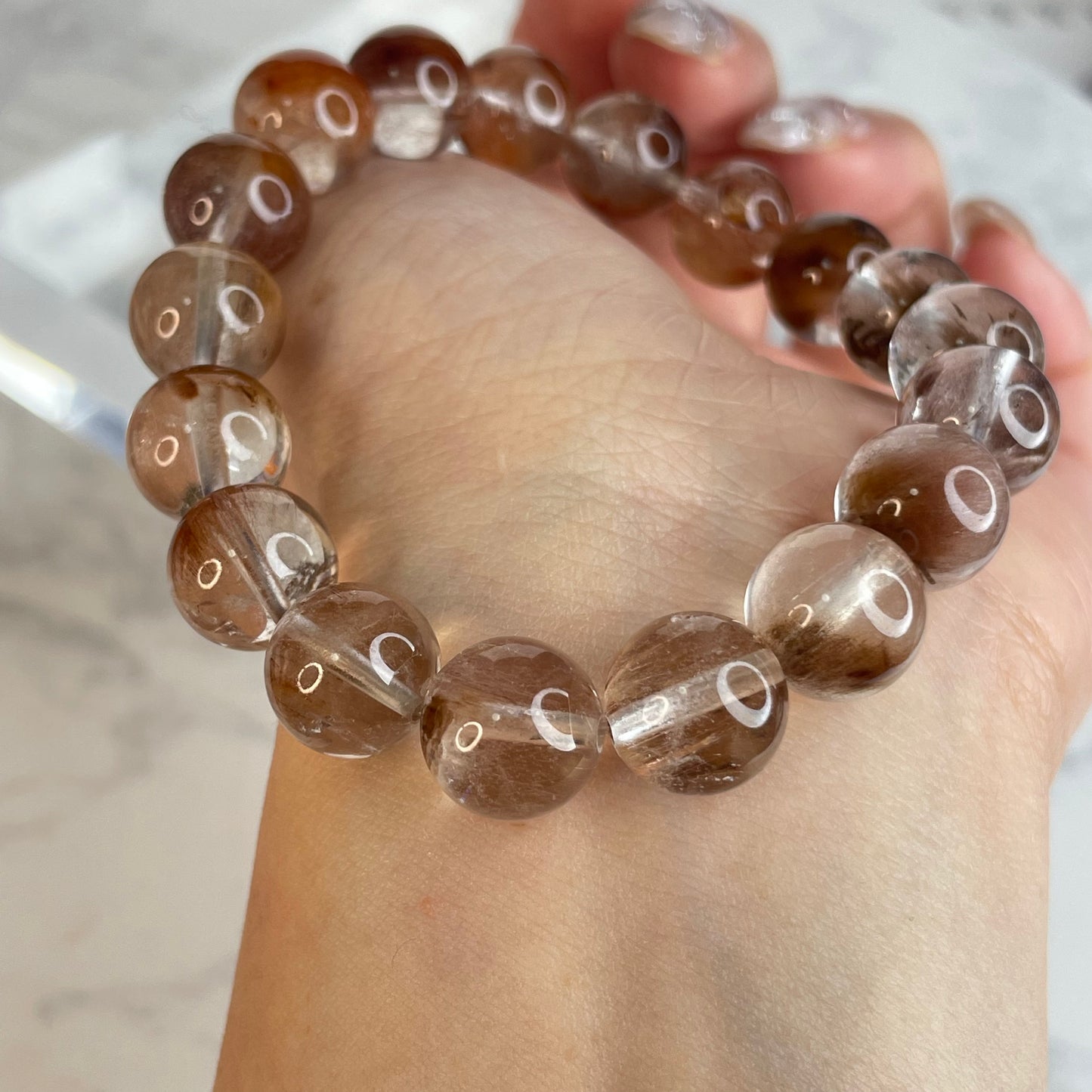 Red Rutilated Quartz Bracelet – 11mm
紅兔毛髮晶手串｜11mm｜穩定氣場・激發行動力