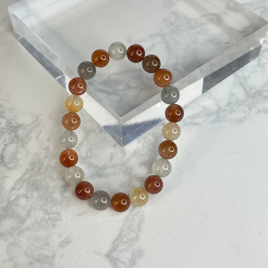 Rainbow Rutile Quartz Bracelet         彩兔毛水晶手串｜8mm