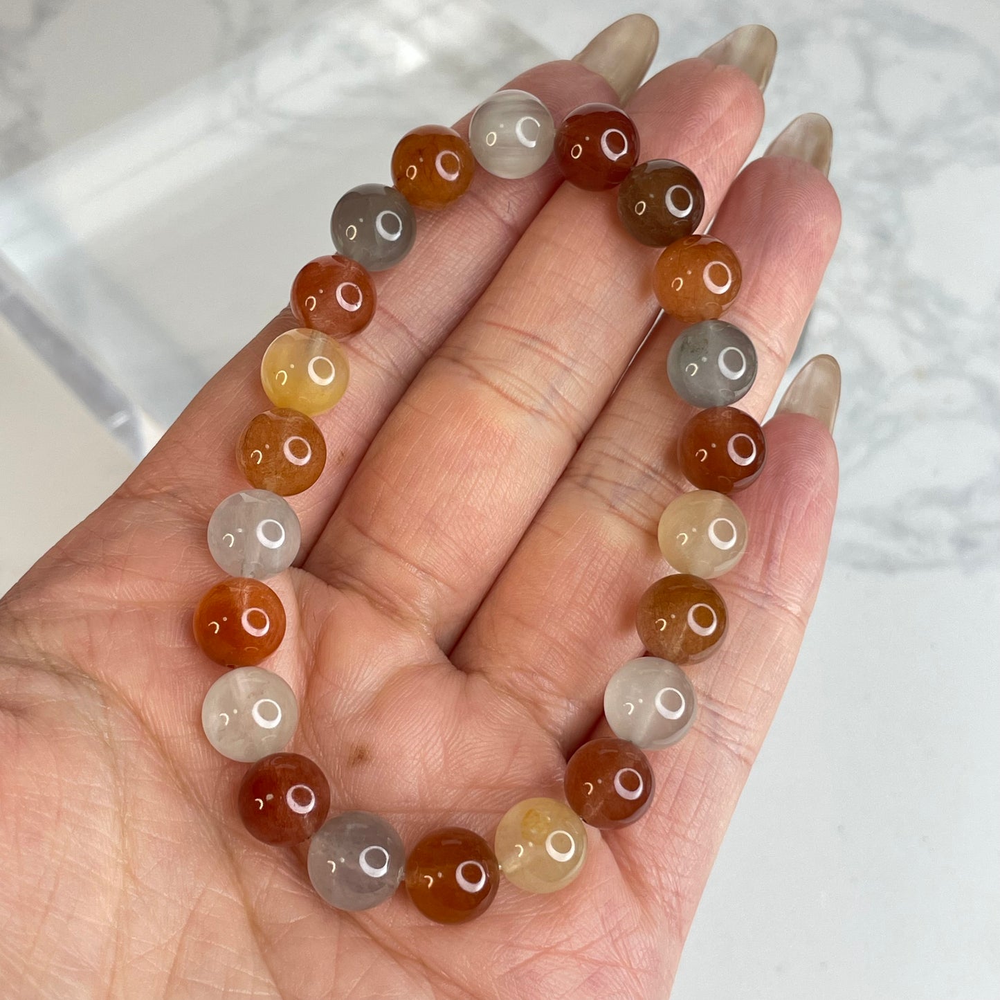Rainbow Rutile Quartz Bracelet         彩兔毛水晶手串｜8mm