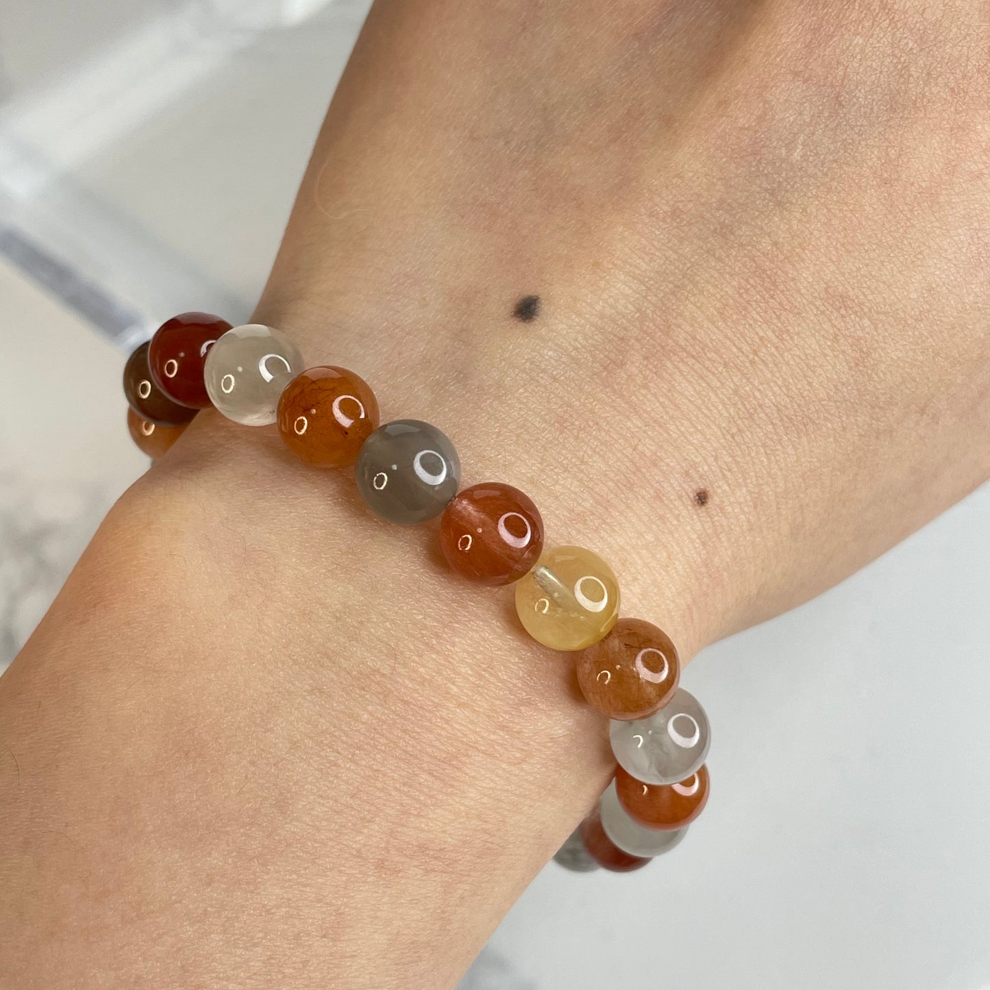 Rainbow Rutile Quartz Bracelet         彩兔毛水晶手串｜8mm