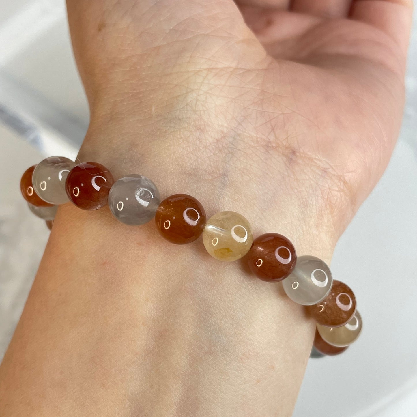 Rainbow Rutile Quartz Bracelet         彩兔毛水晶手串｜8mm