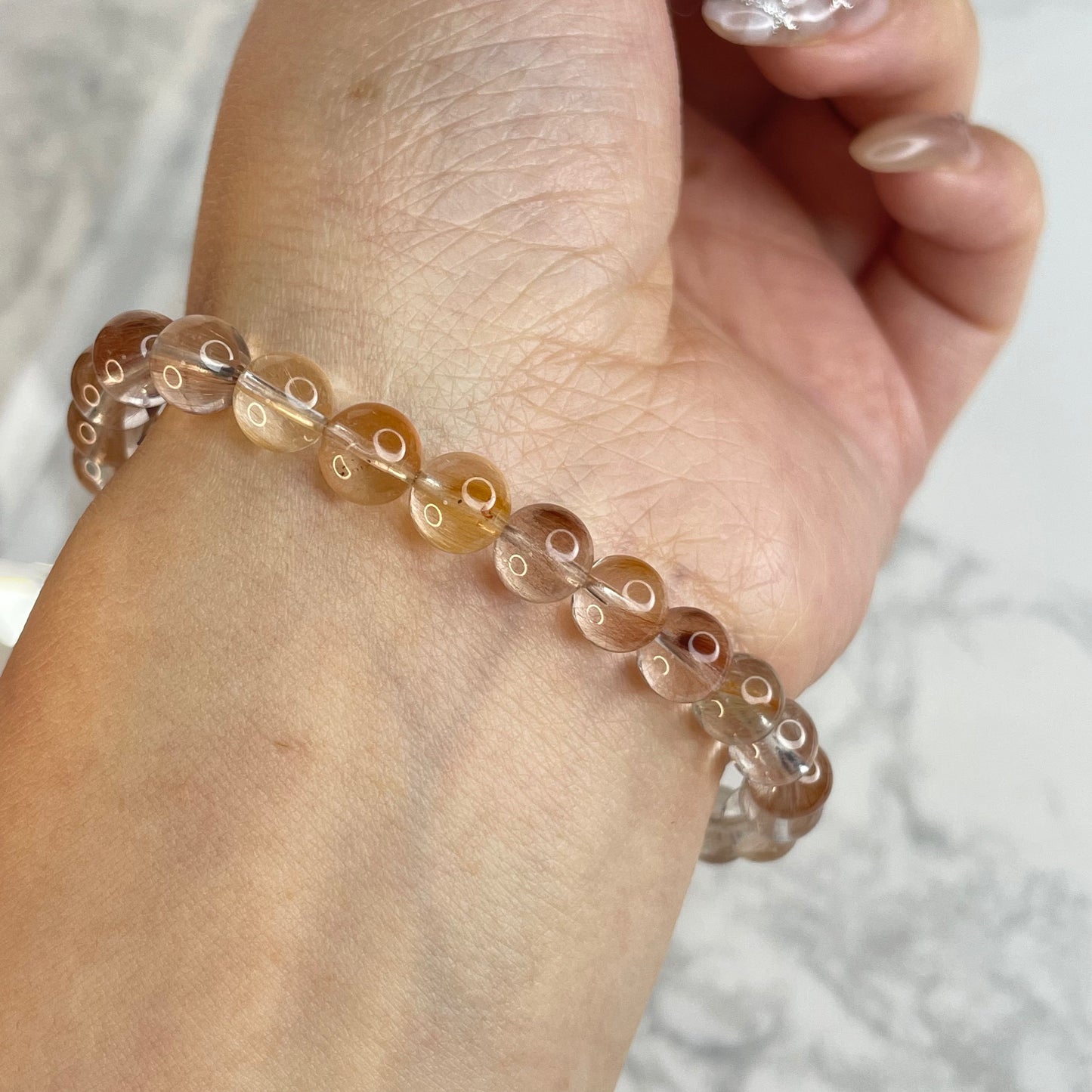 Rainbow Rutile Quartz Bracelet – 6mm | 彩兔毛水晶手串・清冷漸變感