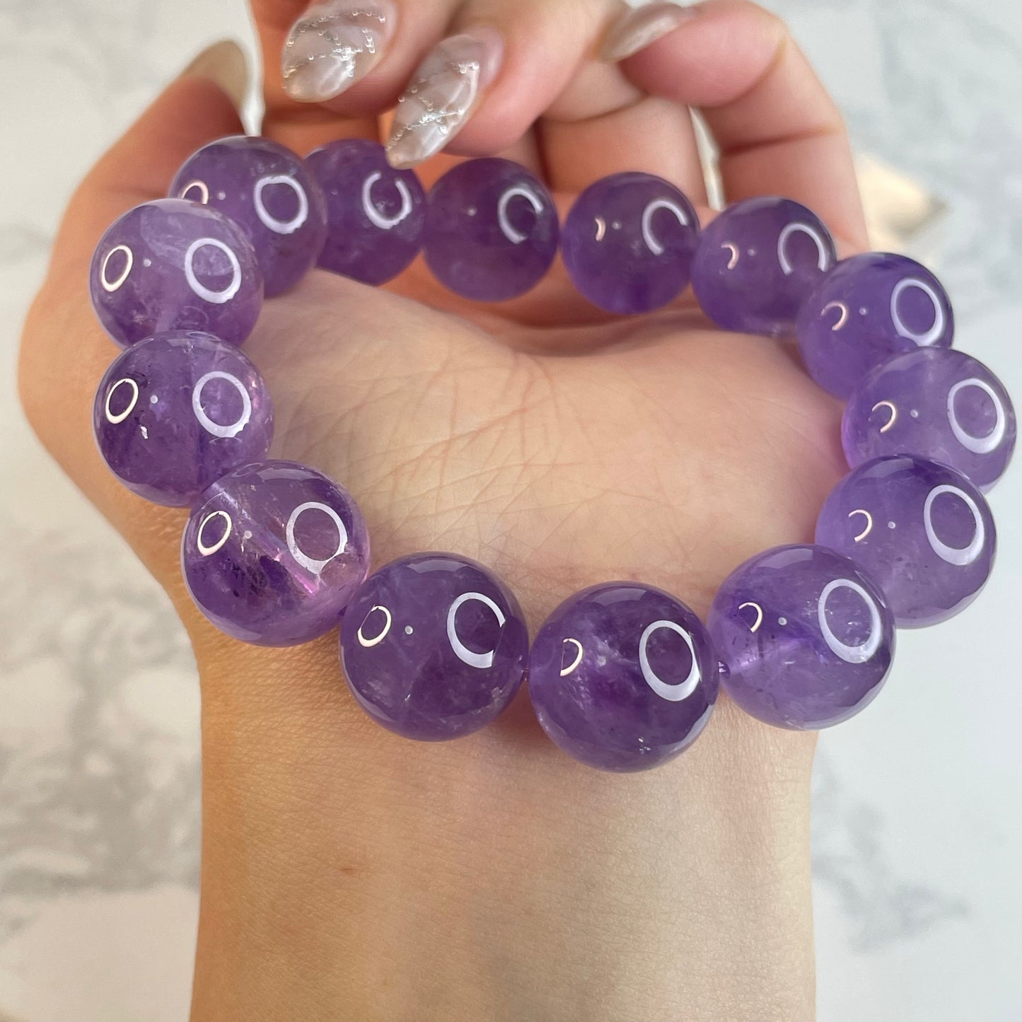 Amethyst Bracelet 紫水晶手串 – 14mm（Brazil 巴西）