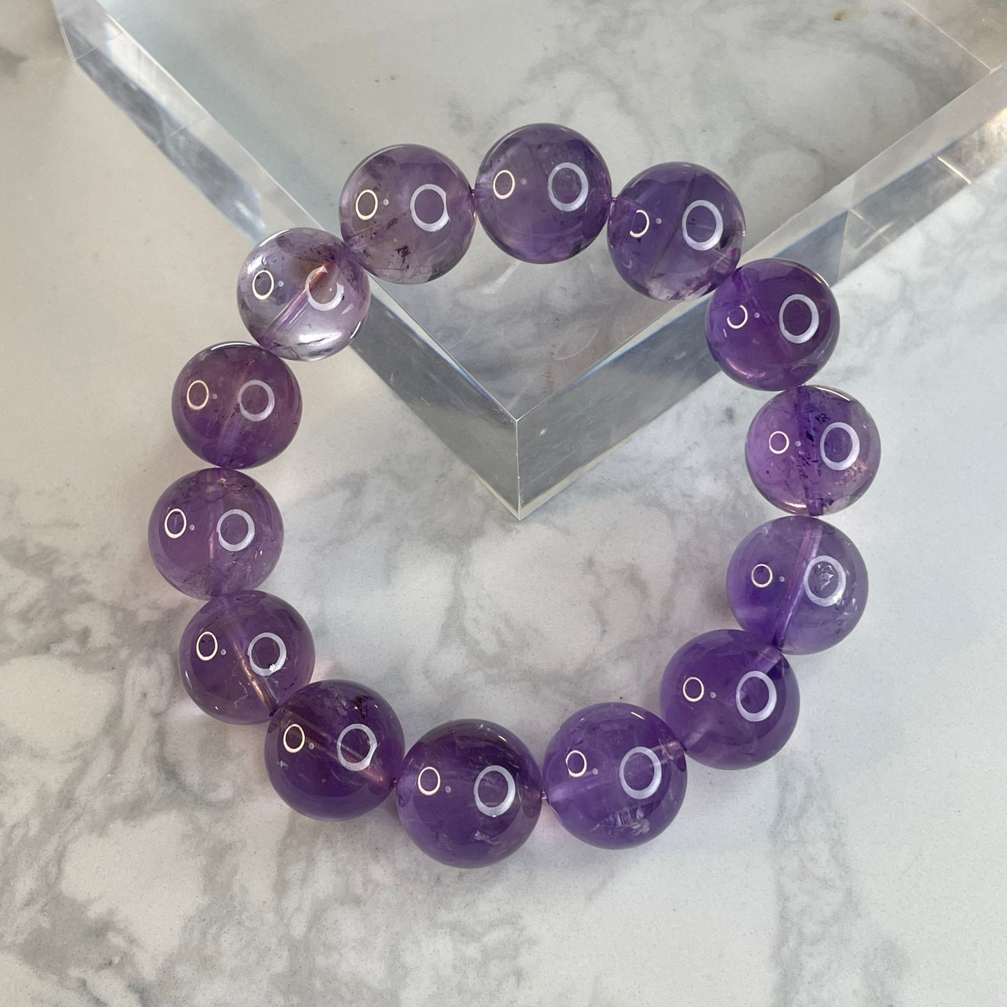 Amethyst Bracelet 紫水晶手串 – 15mm（Brazil 巴西）