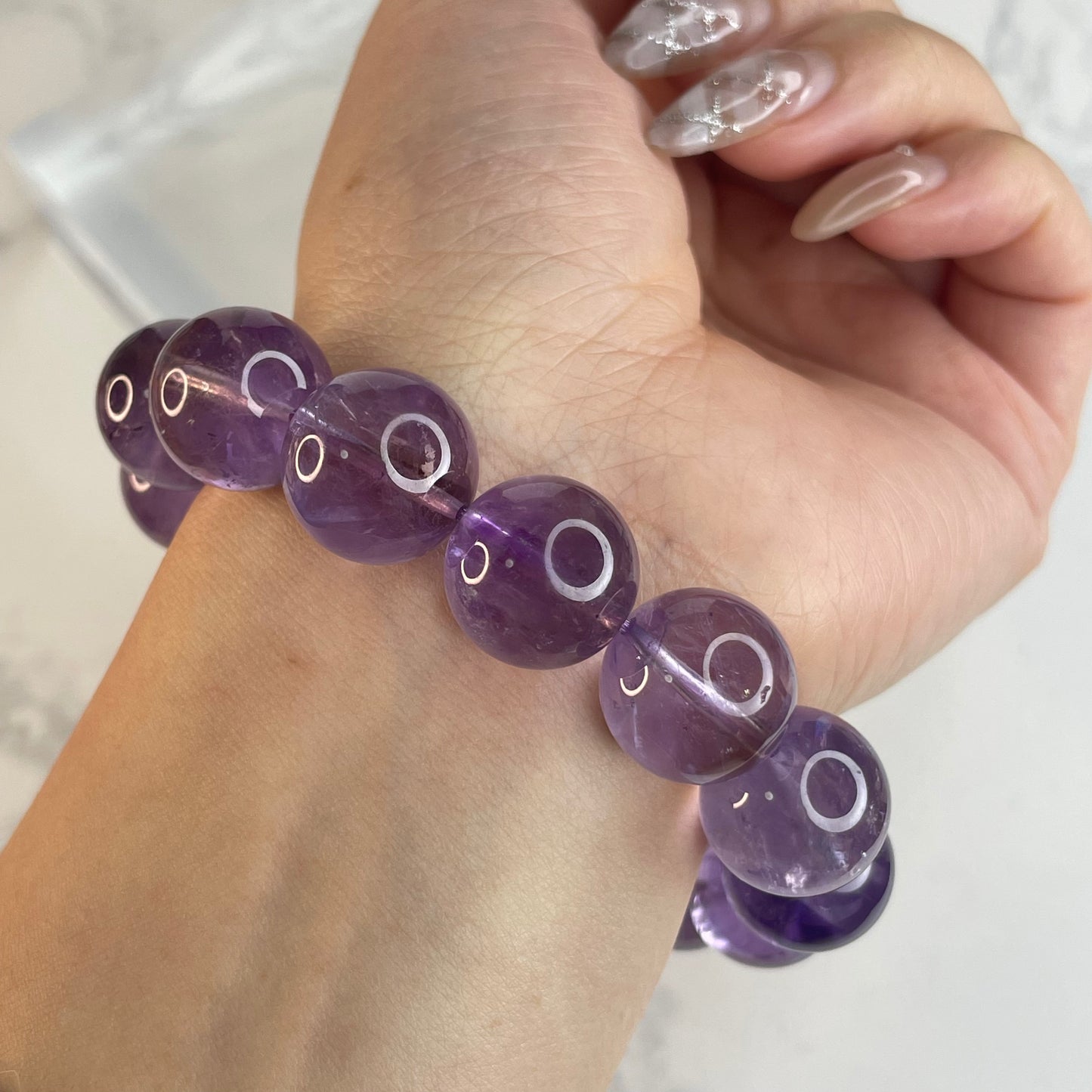 Amethyst Bracelet 紫水晶手串 – 15mm（Brazil 巴西）