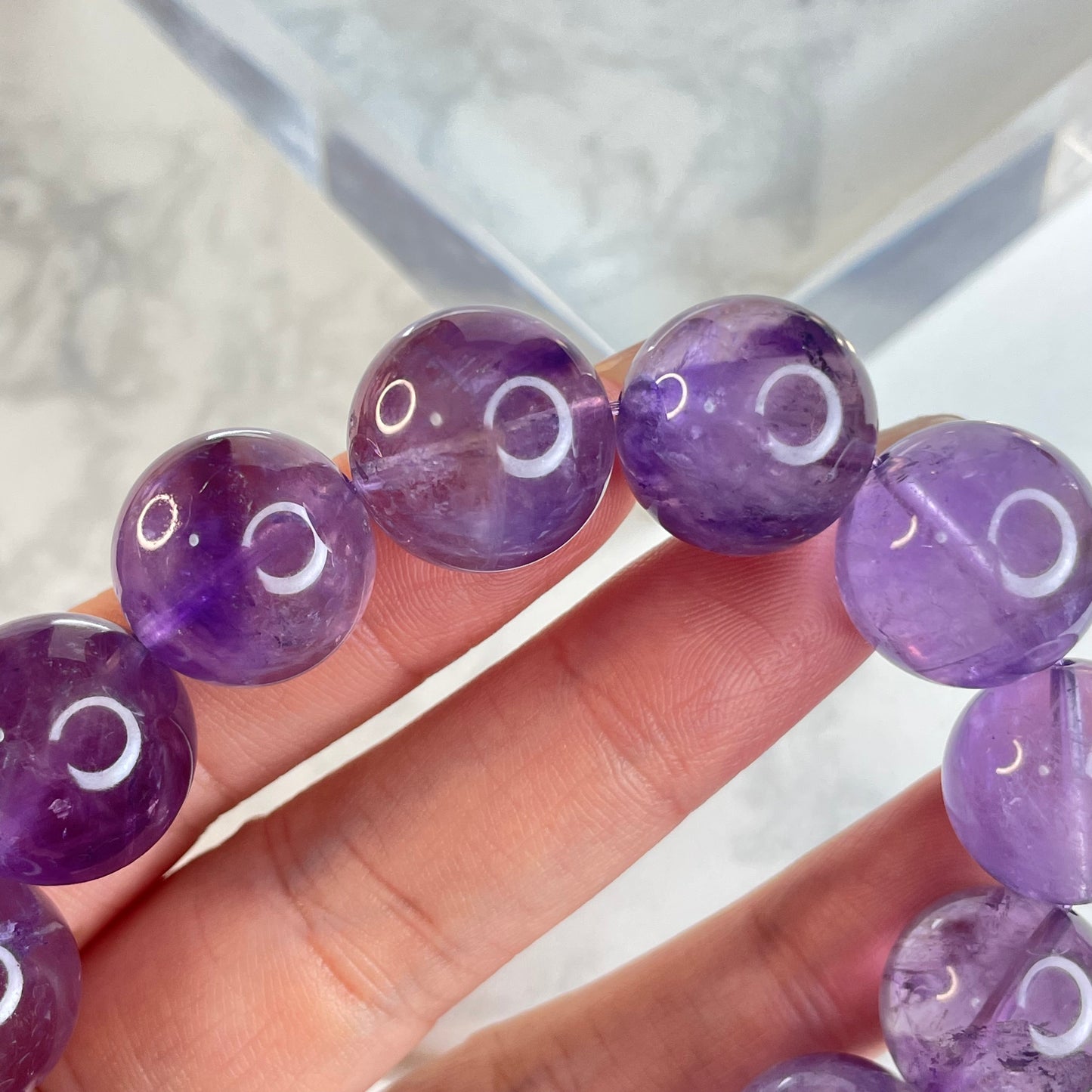 Natural Amethyst Bracelet 巴西天然紫水晶手串 – 16mm Beads | Suitable for 16cm Wrist