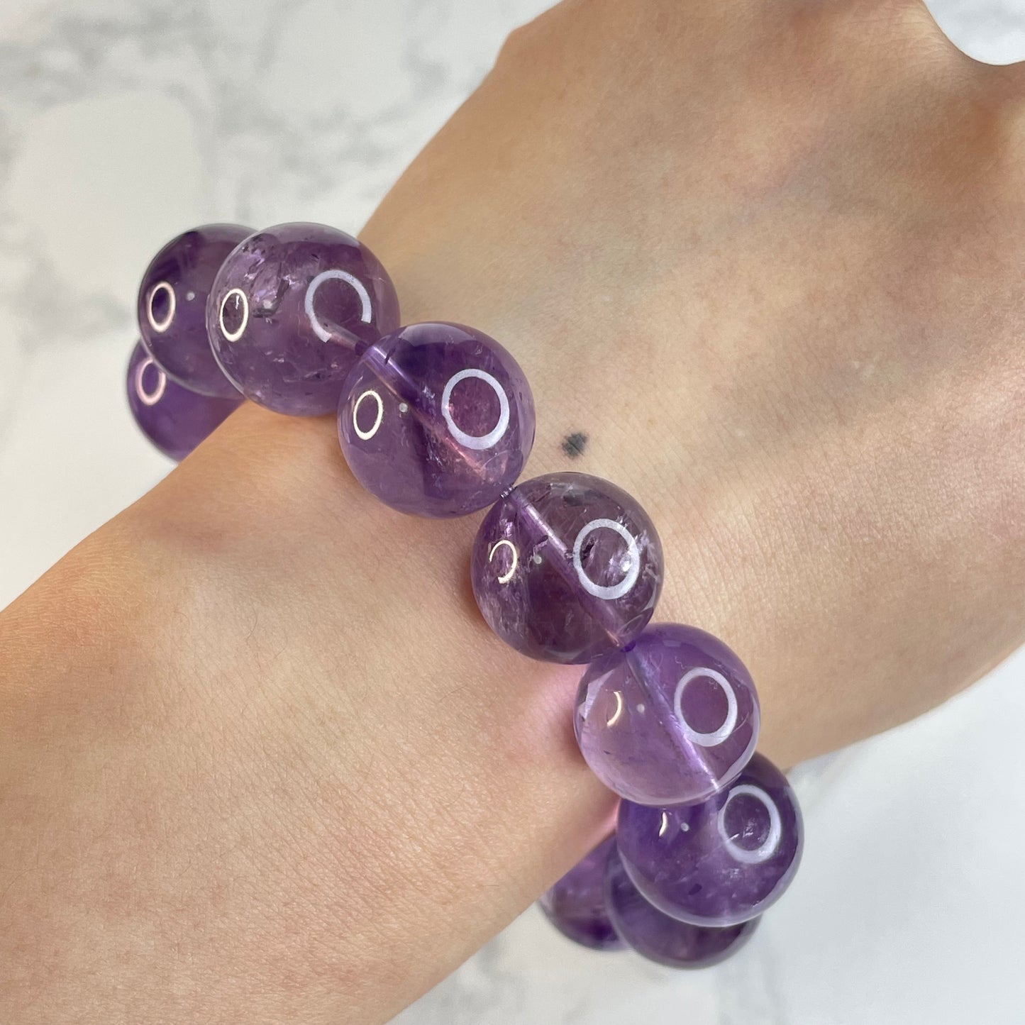 Natural Amethyst Bracelet 巴西天然紫水晶手串 – 16mm Beads | Suitable for 16cm Wrist