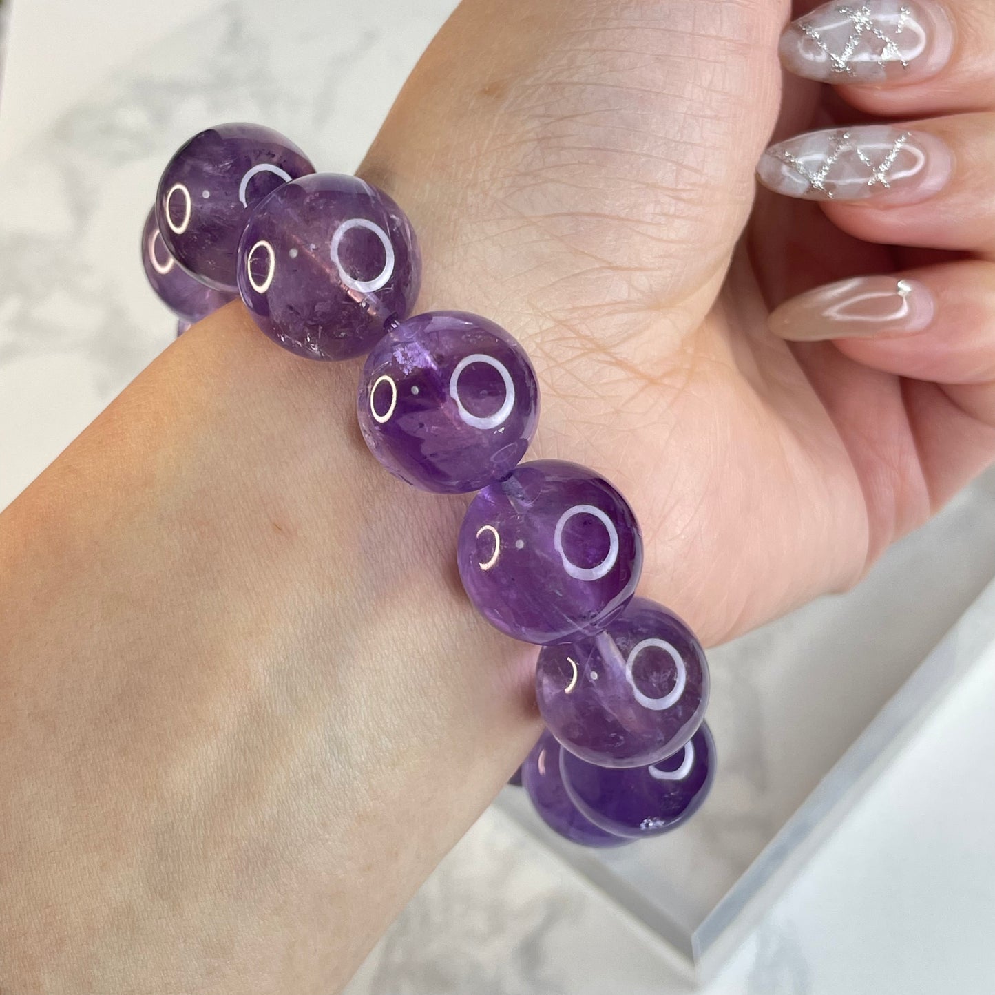 Natural Amethyst Bracelet 巴西天然紫水晶手串 – 16mm Beads | Suitable for 16cm Wrist
