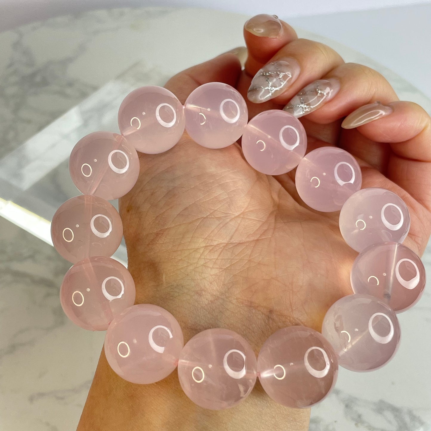 Madagascar Rose Quartz 馬達加斯加粉晶 – 17mm（Origin 原產地：Madagascar）