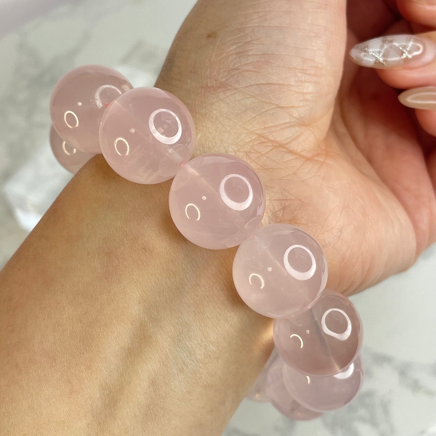 Madagascar Rose Quartz 馬達加斯加粉晶 – 17mm（Origin 原產地：Madagascar）
