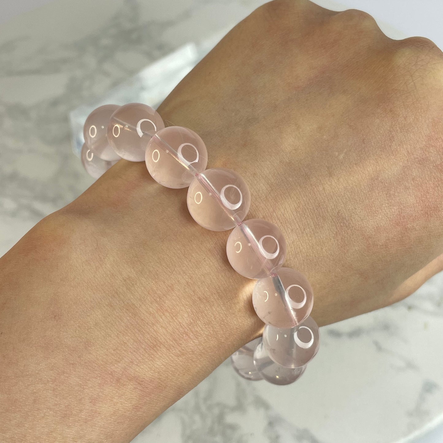 Star Rose Quartz 星光粉晶手串 – 13mm（原產地：馬達加斯加）