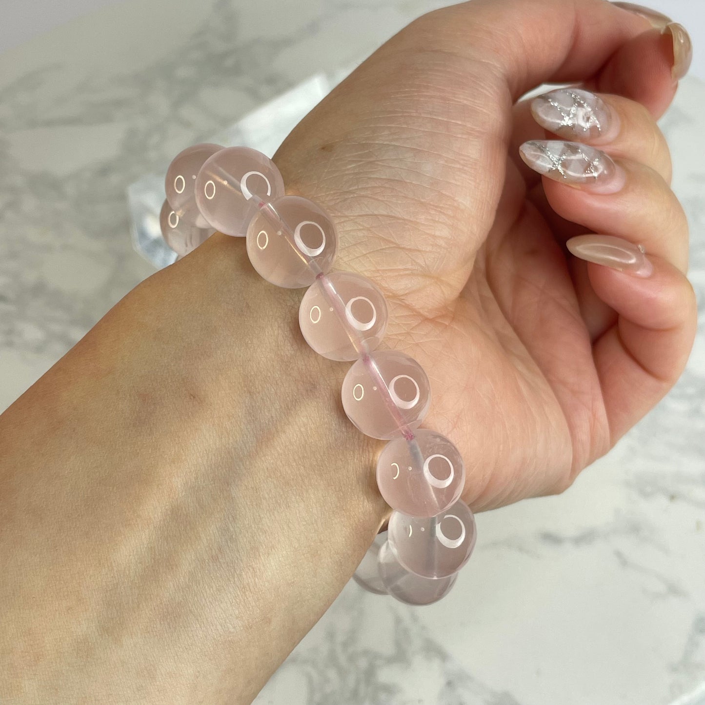 Star Rose Quartz 星光粉晶手串 – 13mm（原產地：馬達加斯加）