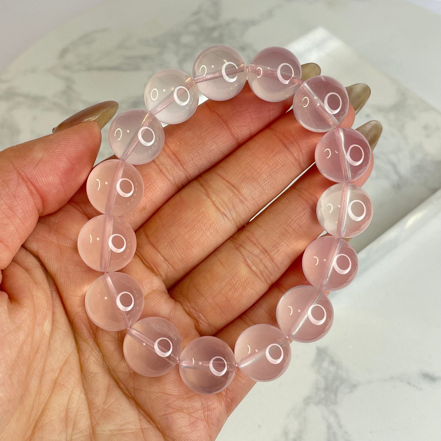 Star Rose Quartz 星光粉晶手串 – 14mm（原產地：馬達加斯加）