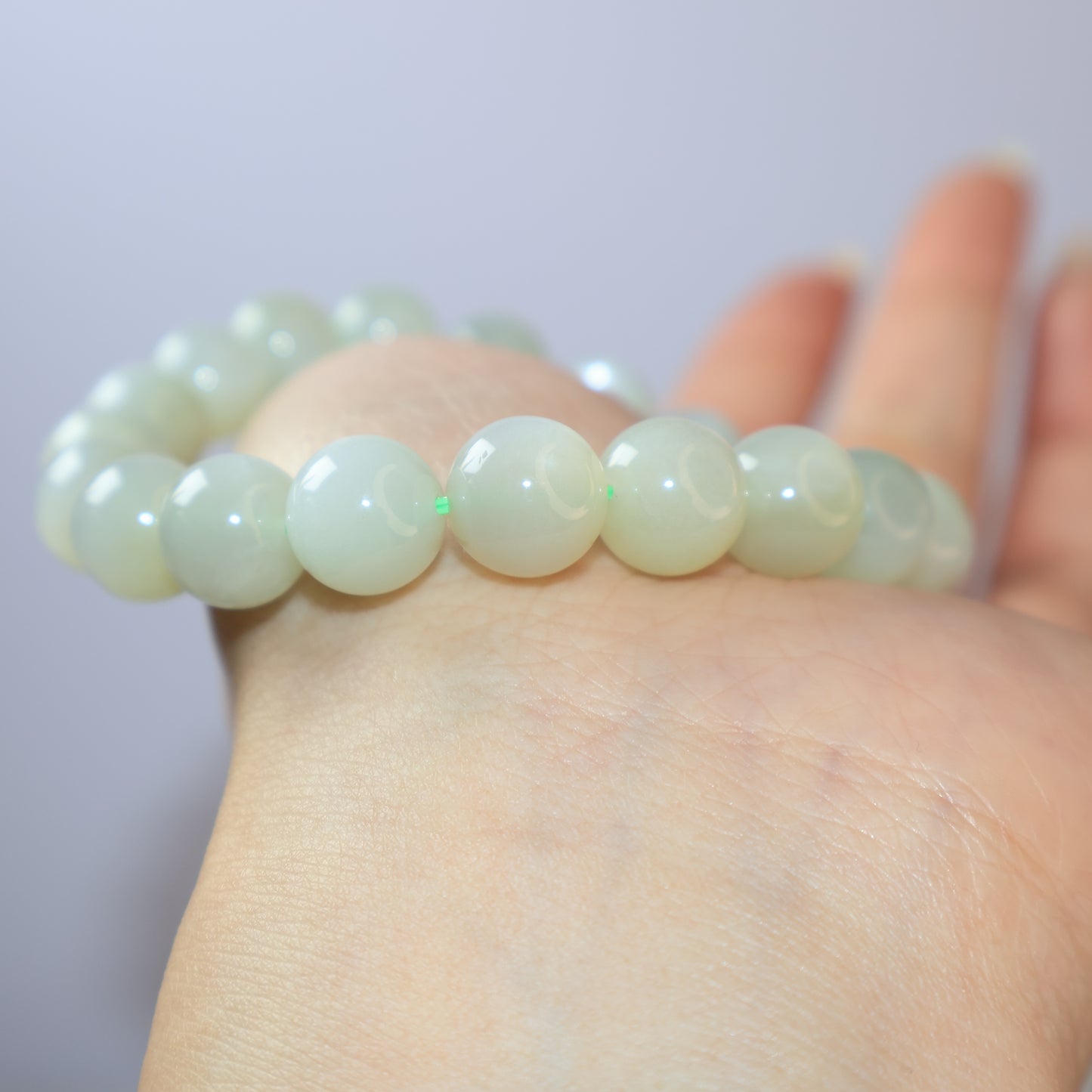 Green Moonstone Bracelet 綠月亮石手串 – 9mm