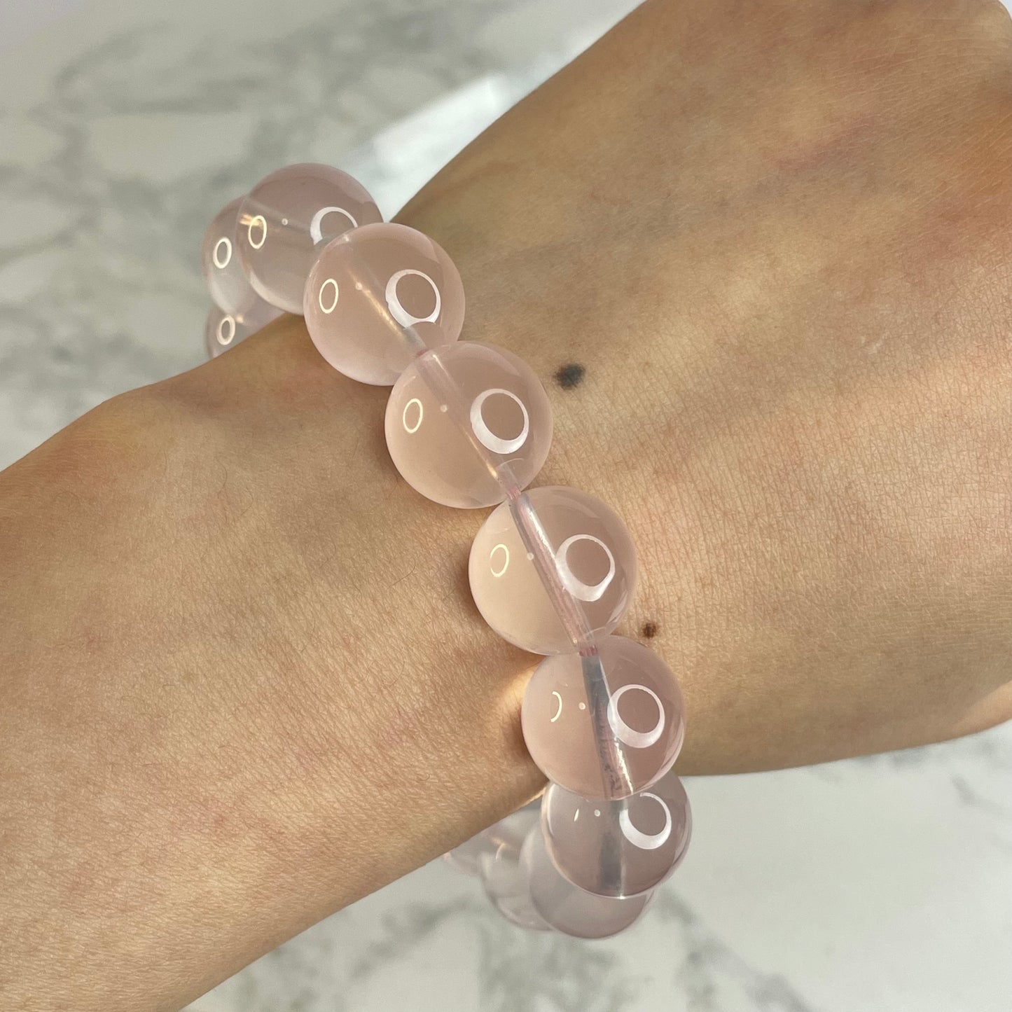 Star Rose Quartz 星光粉晶手串 – 14mm（原產地：馬達加斯加）