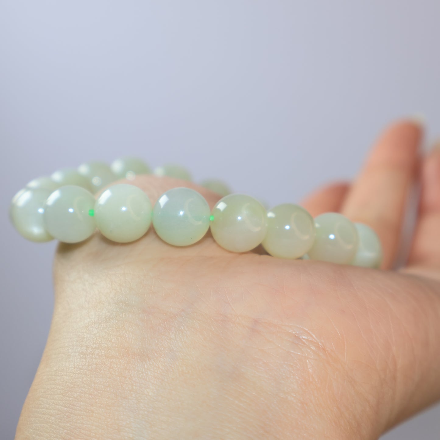 Green Moonstone Bracelet 綠月亮石手串 – 9mm