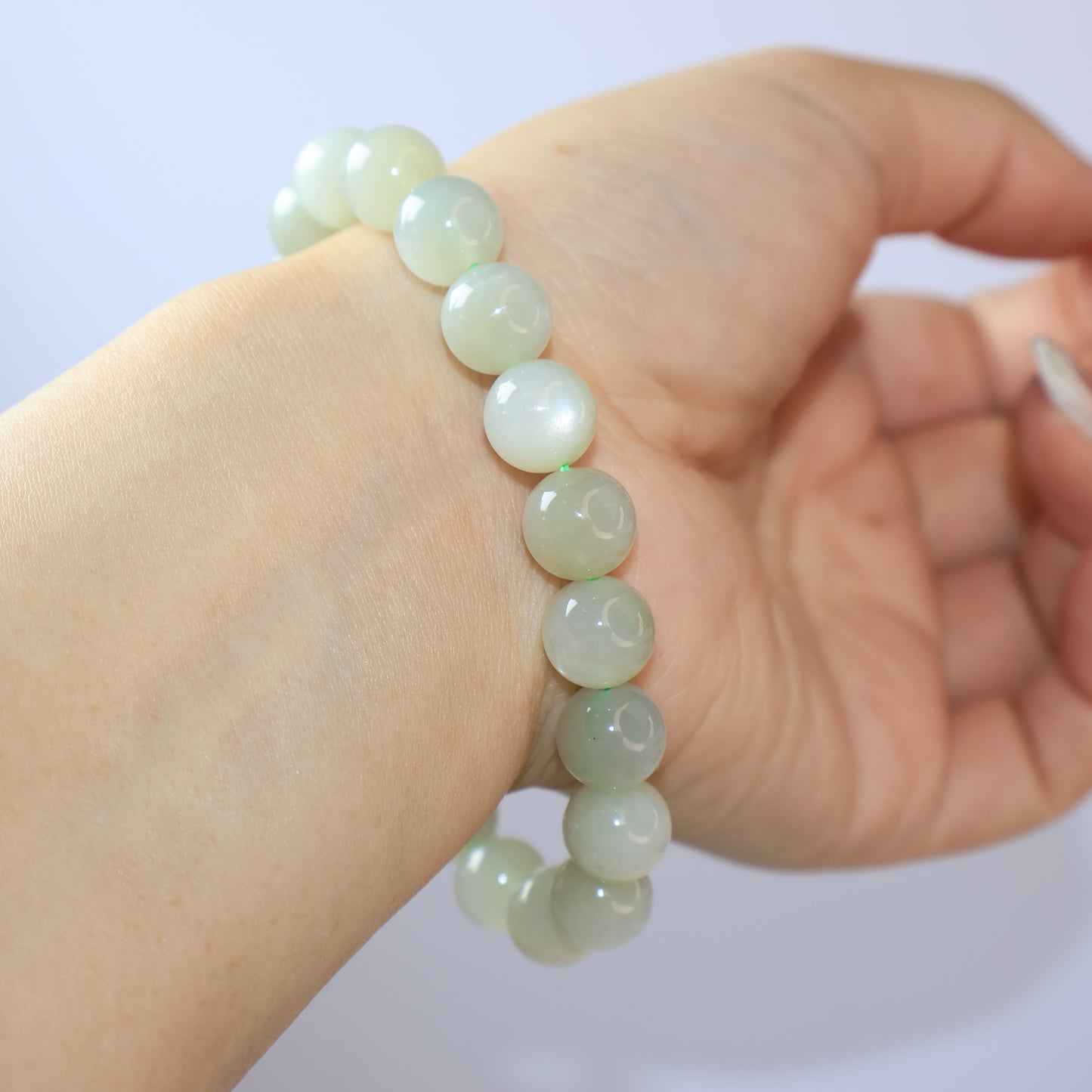 Green Moonstone Bracelet 綠月亮石手串 – 9mm