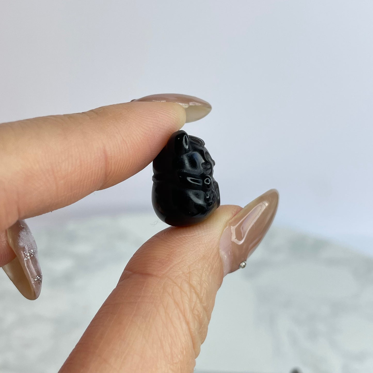 Silver Sheen Obsidian Lucky Cat 銀曜石招財貓 – DIY Beads 10pcs Set（16×16mm）
