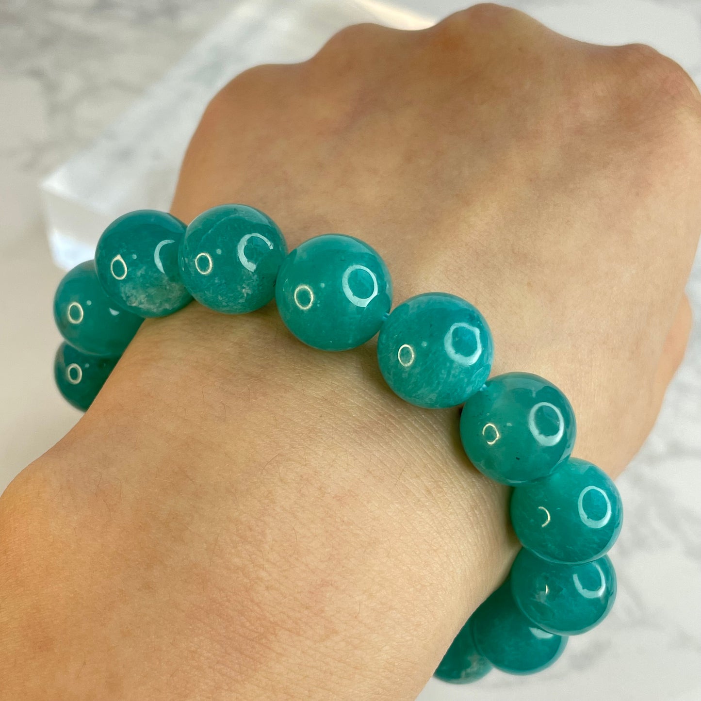 Amazonite Bracelet – 12mm Beads